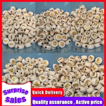 7mm Vowel Alphabet Beads, Pack of 25 (5 of each vowel)