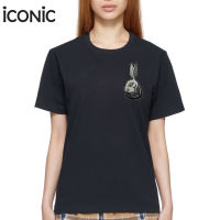 iCONiC RABBIT SPONGE T-SHIRT #5120 เสื้อยืด สีดำ ปักฟอง น้ำนุ่มนิ่ม 3มิติ ลายกระต่าย  เสื้อแฟชั่น เสื้อแฟชั่นผญ เสื้อออกงาน เสื้อทำงาน เสื้อไฮโซ