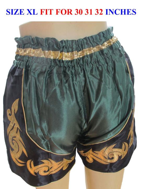 thai-beautiful-thai-boxing-2-tone-boxer-size-xxl-กางเกงนักมวยไทย-สวยมากสำหรับผู้ใหญ่-xxl-ในรูปสีสันที่สวยสดเป็นลายปักด้วยดิ้นเงินดิ้นทองมวยไทย-ออกกำลังกาย