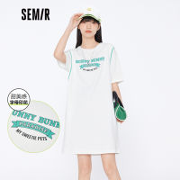 SEMIR ชุดเดรสผู้หญิงปลอมสองชิ้นเสื้อยืดสีตัดกันชุดเดรสทรงหลวมคอลเลคชั่นฤดูร้อน2022