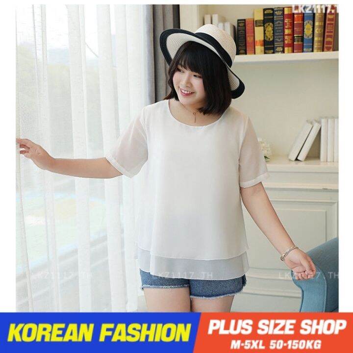 plus-size-เสื้อผ้าสาวอวบ-เสื้อยืดสาวอวบอ้วน-ไซส์ใหญ่-ผู้หญิง-เสื้อยืด-oversize-ทรงหลวม-แขนสั้น-คอกลม-สีดำ-ฤดูร้อน-สไตล์เกาหลีแฟชั่น