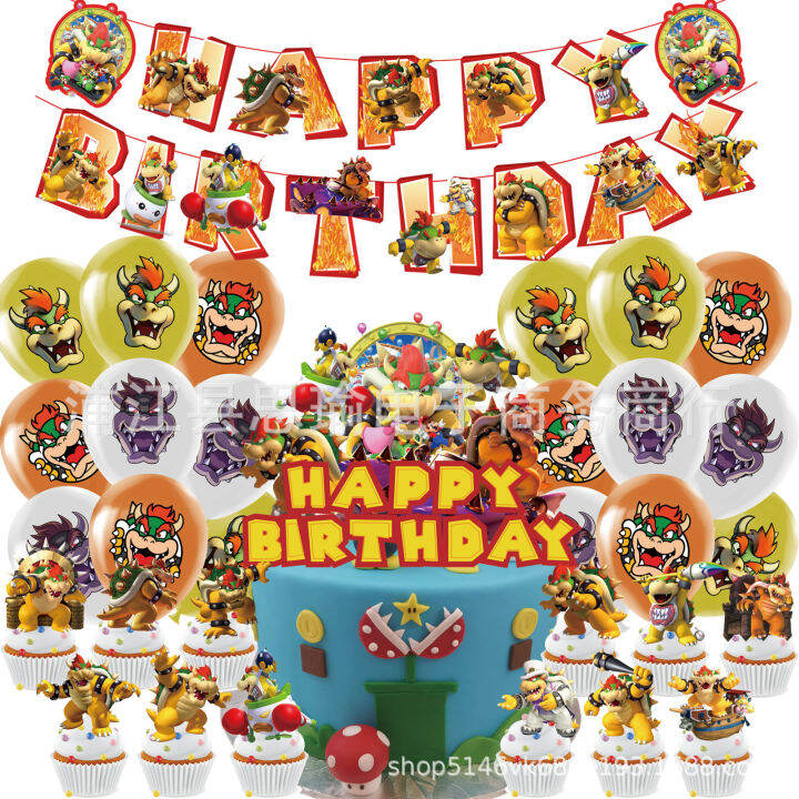 bowser-mario-theme-kids-birthday-party-decorations-banner-cake-topper-balloons-swirls-set-supplies