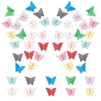 50Pcs 10 Colors Light Gold Plated Alloy Enamel Pendants Butterfly Mixed Color 14x16.5x3mm Hole: 1.6mm 5pcs/color