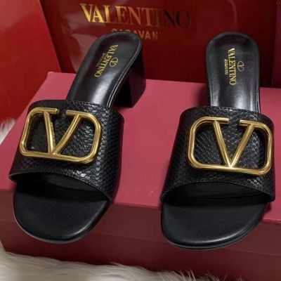 2023 new womens slippers low and medium heels hardware celebrity style imported cowhide mules slides