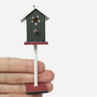 Chaoshihui บ้านนกขนาดเล็ก 2pcs 1:12 Mini House Mini Mini Bird House Model Miniature Scene Prop