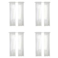 Window White Sheer Curtains Long 2 Panels Sheer White Curtains Clear Curtains Basic Rod Pocket Panel