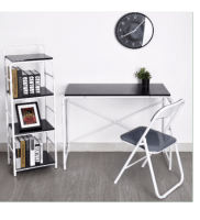 AjuShop-SMITH ชุดโต๊ะทำงาน รุ่น MIRREN สีเทาประกอบด้วยโต๊ะ 1 ตัว เก้าอี้ 1 ตัว ชั้นวางของ 1 ตัว