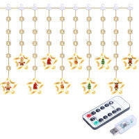 1 Set String Lights IP44 Waterproof Multiple Lighting Modes Energy-saving Cartoon Shape Long Lifespan Decorative PVC LED String Lights with Remote Control Set for Home