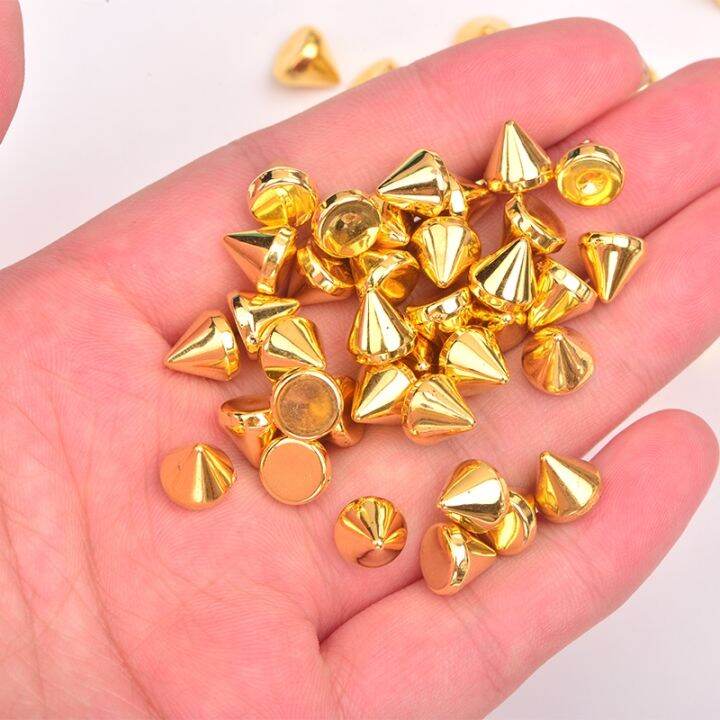 junao-8mm-10mm-silver-gold-color-studs-spikes-plastic-decorative-rivet-punk-rivets-for-leather-clothes-jewelry-making-crafts