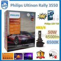 Philips หลอดไฟหน้ารถยนต์ Ultinon Rally 3550 LED 50W 4500lumens HB3/4 แถมฟรี Philips Philips LED T10 แท้ 100% รับประกัน 1 ปี จัดส่ง ฟรี