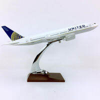 32เซนติเมตร B777-300 B777 United Airlines เครื่องบินรุ่นของเล่นเครื่องบินเรซิ่นพลาสติกเครื่องบินสำหรับการเก็บรวบรวม