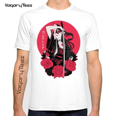 Vagarytees 2022 Japanese Katana Anime Samurai Print T-Shirt Tee Cool Casual T Shirt Men Unisex Fashion