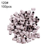 100Pcs Polisher Machine Bits Drill Mounted Cylindrical Sanding Band Grinding Ring Nail Tool