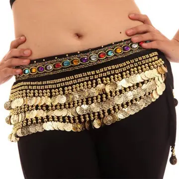 Lady Women Belly Dance Hip Scarf Accessories 3 Row Belt Skirt With