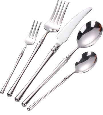 Cutlery Set 20 Pieces Stainless Steel Silverware Set  Dining Modern Elegant Flatware Travel Silverware  Home  and Restaurant Cut Flatware Sets