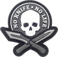 PVC NO KNIFE NO LIFE เวลโคร แพทช์ทหาร PVC Velcro Morale Patch แพทช์ทหาร ตีนตุ๊กแก