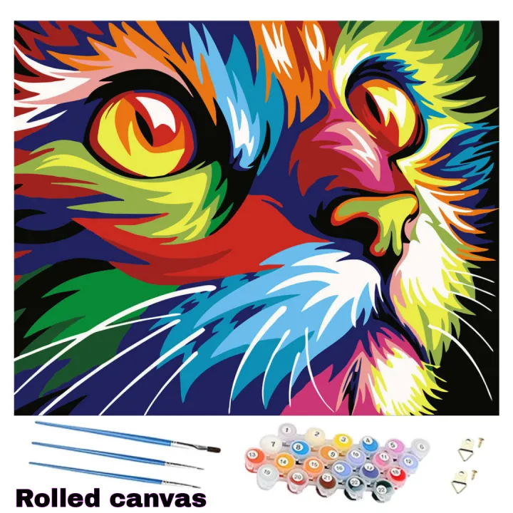 DIY Paint By Numbers Abstract Cat Hobbyist Kit Painting 40x50cm Lazada PH