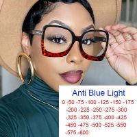 【cw】 Anti Blue Rays Computer Myopia Glasses 0 to  6.0 Overszied Square Eye Glasses For Women Graduation Optical Protection Eyewear UV