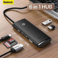 jianzhifen Baseus Lite Series USB ฮับ6 In 1 Type-C แท่นวางมือถือ HDMI-USB ที่เข้ากันได้ USB 3.0อะแดปเตอร์สำหรับ MacBook Pro Air Samsung Galaxy