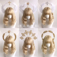 Xiaosongshu 1ชุด Headdress อุปกรณ์เสริม KC Headdress Halo Crown Gothic Lolita Headpiece Angel Feather Wings Halo เทพธิดา Headband