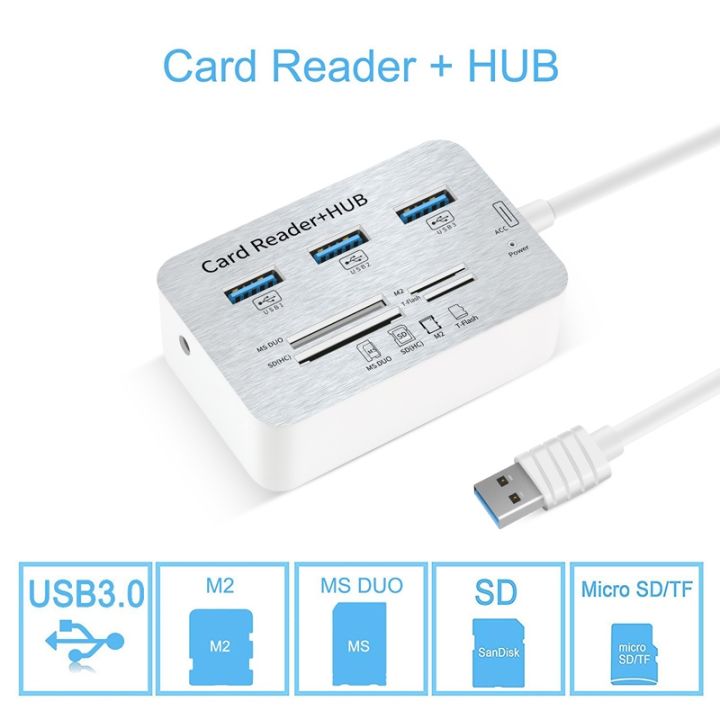 ร้อน-usb-hub-3-0-multi-splitter-port-sd-card-reader-สำหรับ-macbook-pro-คอมพิวเตอร์พีซีอุปกรณ์แล็ปท็อป-usb-3-1-c-hub-พร้อมอะแดปเตอร์ไฟฟ้า