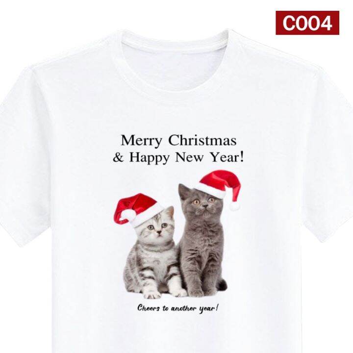 เสื้อยืด-สกรีน-merry-christmas-คริสต์มาส-เสื้อปีใหม่-สีขาว-เสื้อผ้าหนา-นุ่ม-ใส่สบาย-ได้ทั้งผู้ชาย-และผู้หญิง-no-0242