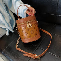 Summer New Style Cylindrical Bag Trendy All-match Hand Bag Fashionable Shoulder Crossbody Pu Womens Bag