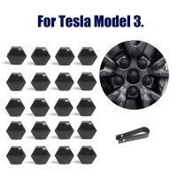 20pcs ABS Car Tyre Wheel Hub Covers Protection Caps Wheel Hub Screw Protector Dust Proof with Nut Cover Puller for Tesla Model 3