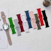 ✼ Fala silikonowa 44mm 40mm 38mm 42mm 45mm 41mm pasek do Apple Watch Band gumowa bransoletka Wistband Correa do serii IWatch 7 6 SE