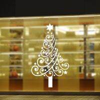 【cw】 ChristmasChristmasGlass Window Background Removable Wall StickerColor Cartoon ChristmasWall Stickers 【hot】