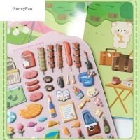 SUNNYFAN สมุดสติ๊กเกอร์ฟองงสบู่ PVC EVA DIY Goo Card คู่มือผลไม้น่ารักสำหรับเด็กวัยหัดเดิน