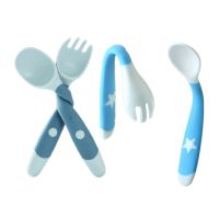 【cw】 2pcs/set Children Kids Tableware for Toddler Fork Baby Soft Safety Handle Feeder