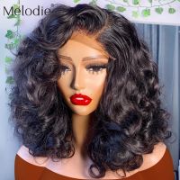 【jw】▣┋﹊ Melodie Transparent Short Bob Glueless To Wear 13x4 13x6 Front Human Hair Wigs Frontal 5x5 Closure Wig