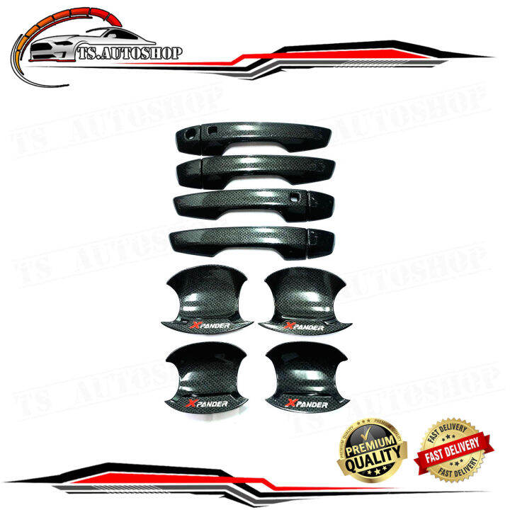 ครอบมือดึง + เบ้าปีก เบ้ากันรอย mitsubishi xpander รุ่น มีปุ่มปลดล็อค