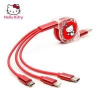 Hello Kitty Cartoon Data Cable Three-in-one Fast Charge Charging Cable Typec One for Three Apple Android Compatible