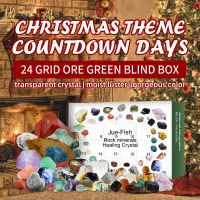 JUE-FISH Ore Advent Calendar Rocks &amp; Fossils &amp; Minerals &amp; Agate &amp; Crystal Blind Box Countdown Gifts Christmas Decorations 24 Grid Ore Collection Gift Box 24 Days Christmas Countdown Blind Box Advent Calendar Ore Stones Box Ore Wristwatch Natural Stones