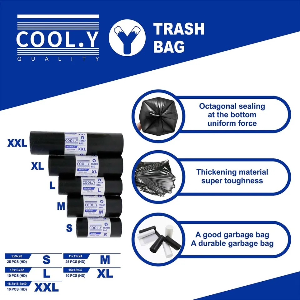 Trash / Garbage Bag Small / Medium / Large / XL / 2XL / 3XL per Roll (Can  be used for Clothes!)