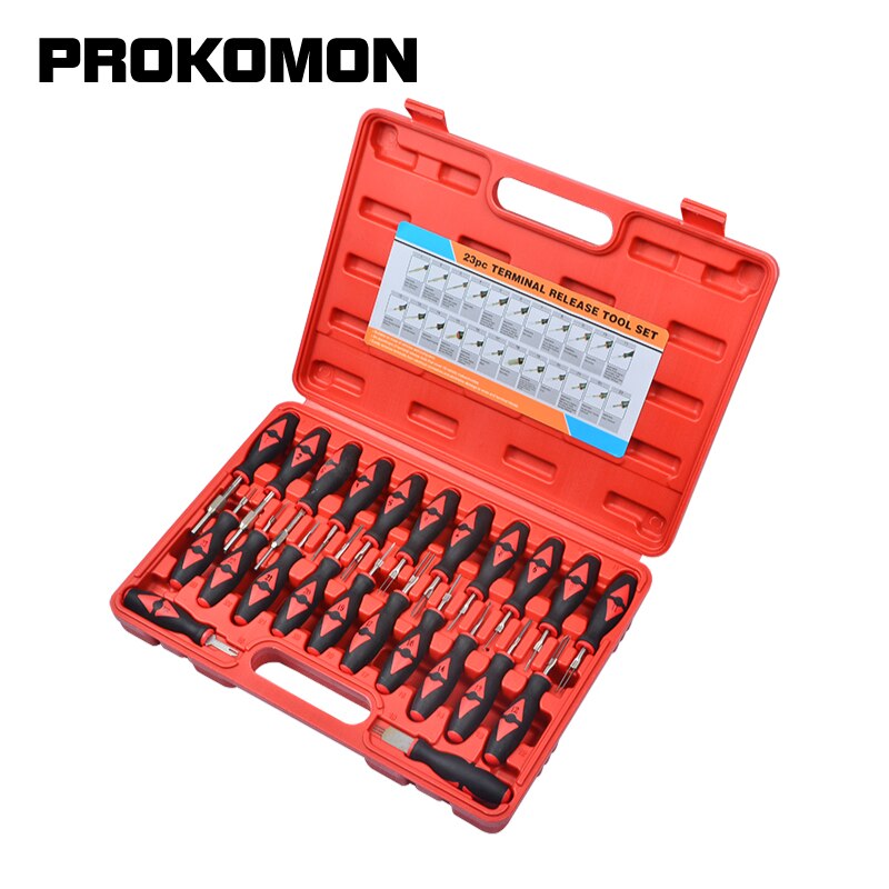 Prokomon 23pcs Car Universal Terminal Release Removal Tool Set Automotive Wiring Connector Crimp Pin Extractor for BMW Ford VW 