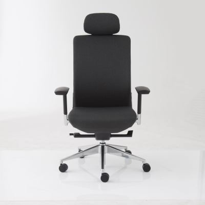 Modernform เก้าอี้รองรับสรีระ เก้าอี้ทำงาน รุ่น Series15S เก้าอี้สำนักงาน เบาะผ้าดำ พนักผ้าสีดำ ขาอลูมิเนียม