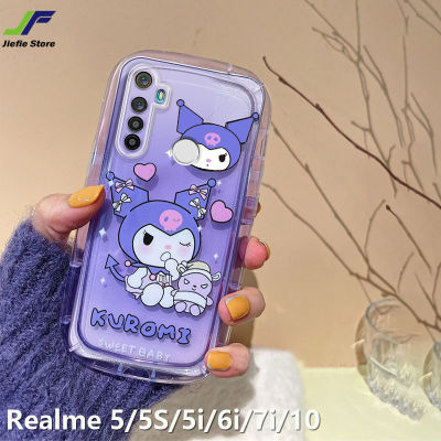 JieFie เคสโทรศัพท์เฮลโลคิตตี้น่ารักสำหรับ Realme 5 / Realme 5i / Realme 6i / Realme 7i / Realme 5S / Realme 10การ์ตูน Kuromi อบเชย Pochacco เคสคู่โทรศัพท์ซองนุ่มกันกระแทก