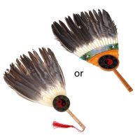 Hand Fans Ancient Chinese Zhuge Liang Black Feather Hand Bamboo Fan Decoration Dance Hand Held Fan