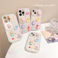 3D เคสโทรศัพท์หน้าต่างเลื่อน Pu สำหรับ IPhone 11 12 13 14 15 Pro Max ฝาหลังลายการ์ตูนน่ารักสำหรับเคสโทรศัพท์กลุ่มเยาวชนสำหรับ IPhone 15 Plus เคสแฟชั่น