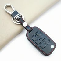 ✜✶☽ Durable Leather Car Remote Key Full Cover Case Shell For Changan CS75 Eado CS35 Raeton CS15 V3 V5 V7 3 Buttons Holder Accessorie