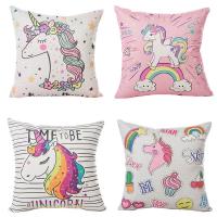 hot！【DT】►✁  45x45cm Unicorn Cushion Cover Sofa PillowCase Decoration Baby Shower Wedding  Birthday Supplies