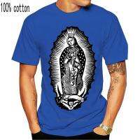 เสื้อยืด ผ้าฝ้าย พิมพ์ลาย Virgin Of Guadalupe สีขาว 18AIjgia86 QIUS