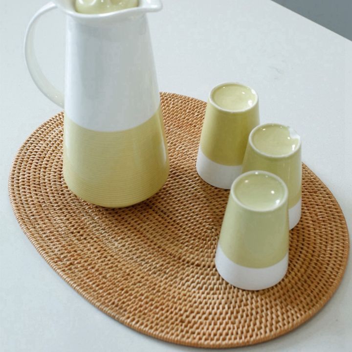 3x-rattan-woven-placemats-oval-round-table-mats-non-slip-heat-resistant-place-mat-natural-multipurpose-placemat-30x40cm