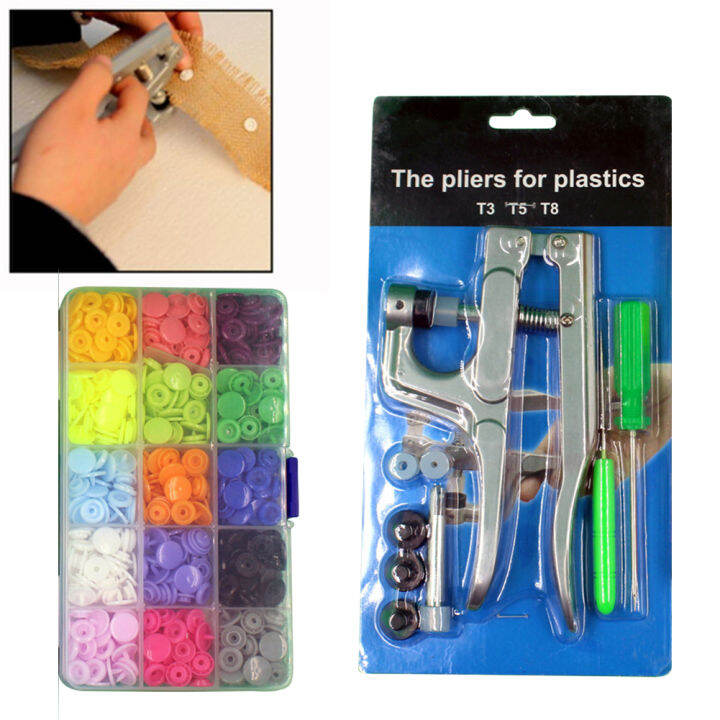 DIY Family Dressmaker Kits T5 Hand Press Snap Button Pliers Tool