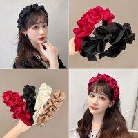 【YF】 New Women Fashion Pleated Wide-brimmed Fabric Hairband Femininity High-end Sweet Broken Hair Headbnad Accessories