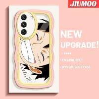 JIUMOO เคสปลอกสำหรับ Samsung S22บวก S22พิเศษ5G,เคสโทรศัพท์ลายการ์ตูนหัวเราะตัวอักษรลูฟี่แบบคลื่นนิ่มดั้งเดิมขอบซิลิโคนเป็นของเหลวเคสป้องกันกล้องคลุมทั้งหมดเลนส์เคสฝาหลังกรอบนุ่ม