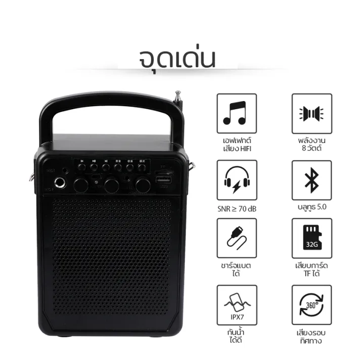 ndm84-ลำโพง-ลำโพงบรูทูธ-ฟรีค่าจัดส่ง-bluetooth-speaker-เครื่องขยายเสียง-ลำโพงพกพา-ลำโพงพกพาดัง-ลำโพงพกพาง่าย-ลำโพงพกพาเบส-ลำโพงเบสหนักๆ-ลำโ